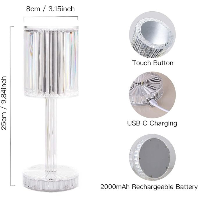 Lampe de Chevet LED Rechargeable à Gradation Tactile